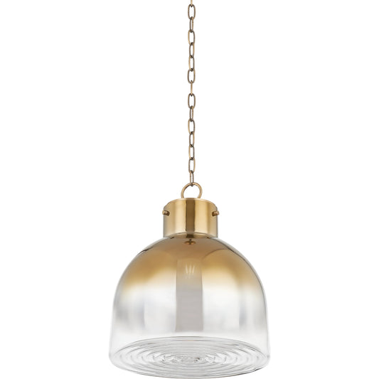 Beryl 1 Light Pendant by Troy in patina brass. Made from brass in a modern style.