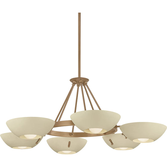Alturas Chandelier by Troy in patina brass, soft sand. Made from steel in a unique style.