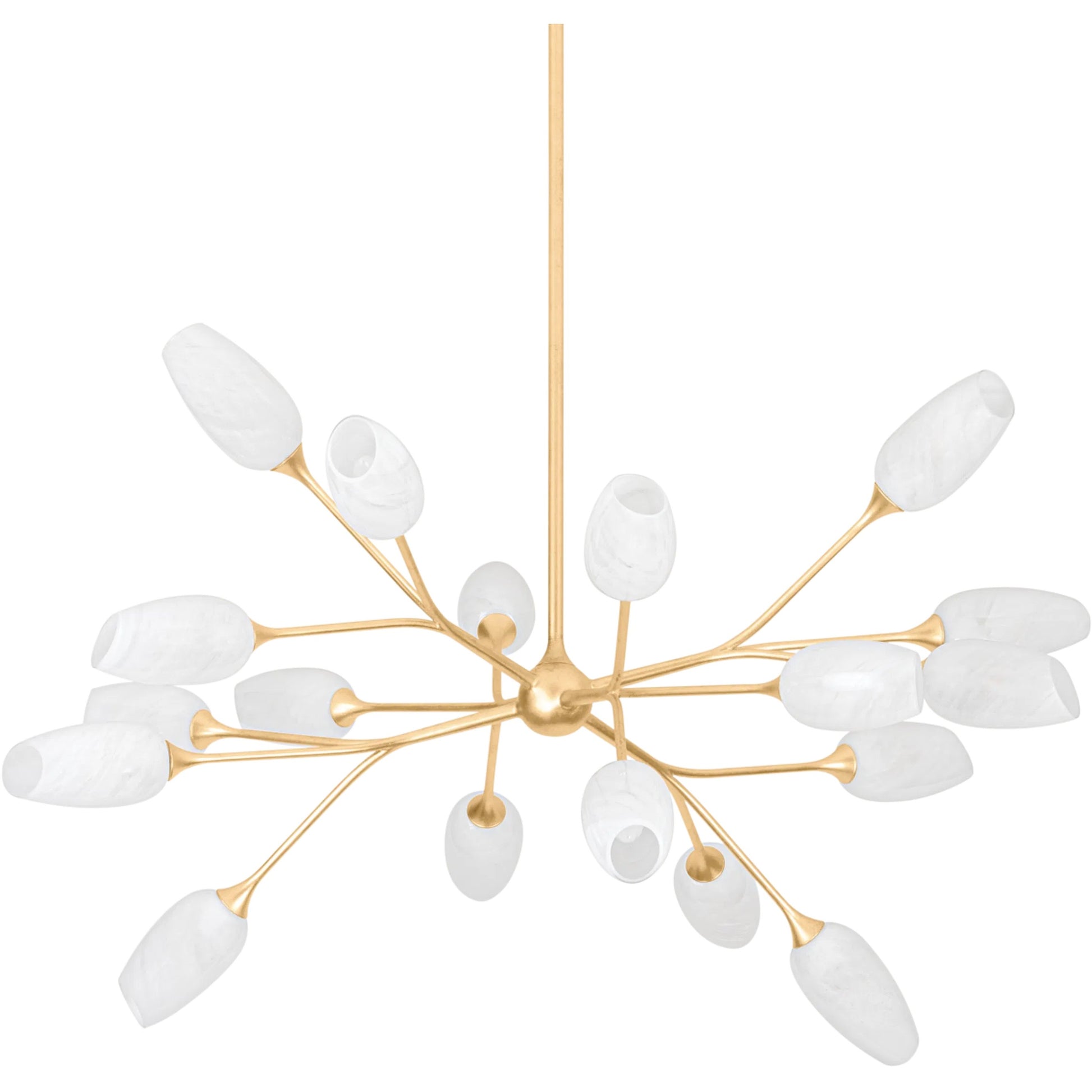 Aldean 18-Light Chandelier by Troy in vintage gold leaf. Made from iron, steel in a modern style.