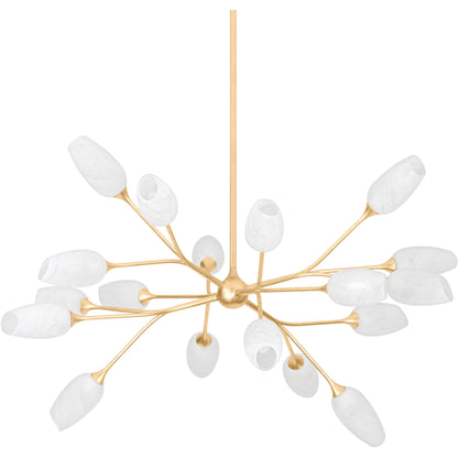 Aldean 18-Light Chandelier by Troy in vintage gold leaf. Made from iron, steel in a modern style.