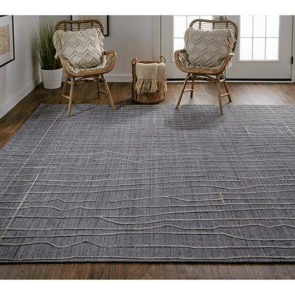 Haverhill Transitional Solid Rug - T07T8000 by Thom Felicia by Feizy Rugs in gray, silver. Made from viscose, wool in a unique style.