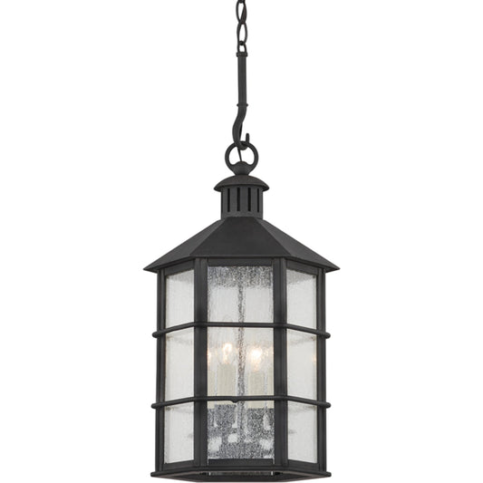 Lake County Exterior Lantern by Troy in french iron. Made from iron, steel in a traditional style.