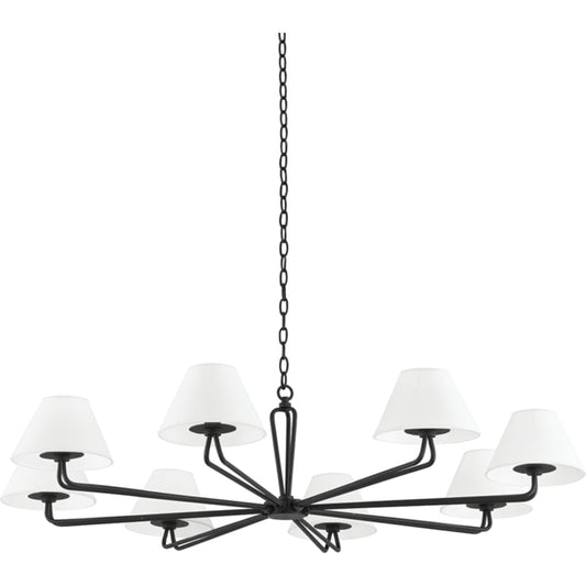 Ozias Chandelier by Troy. Made from aluminum, stainless steel in a traditional style.