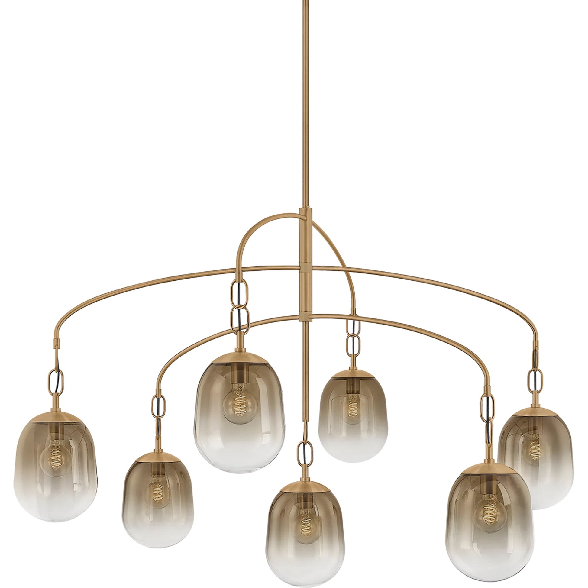 Harvey 57-Light Chandelier by Troy in patina brass. Made from steel in a modern style.
