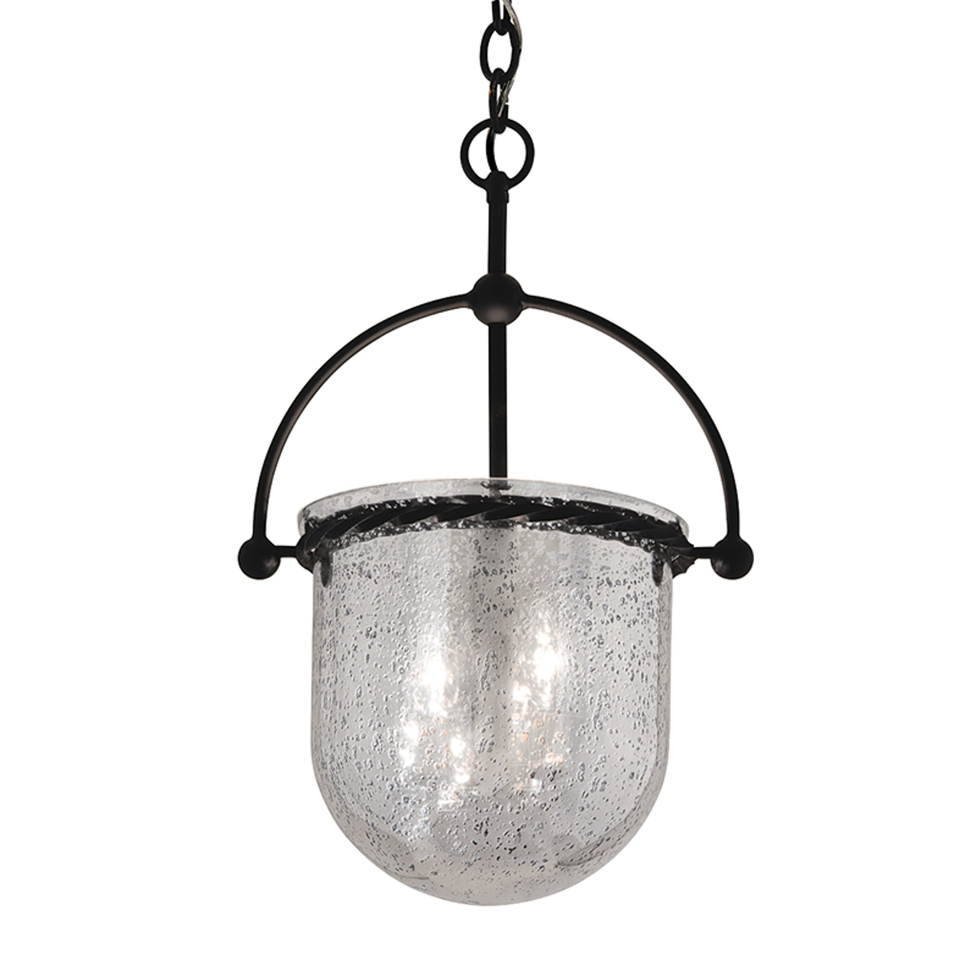 Mercury Pendant by Troy in old iron. Made from hand worked iron in a modern style.
