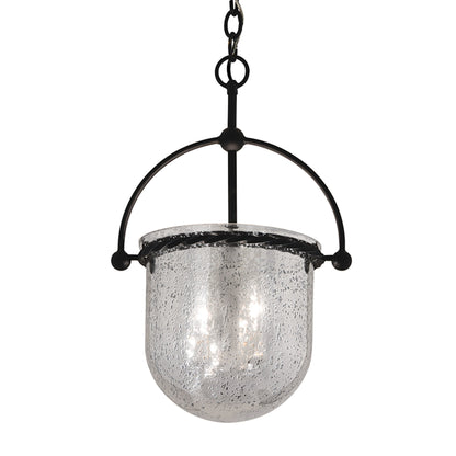 Mercury Pendant by Troy in old iron. Made from hand worked iron in a modern style.