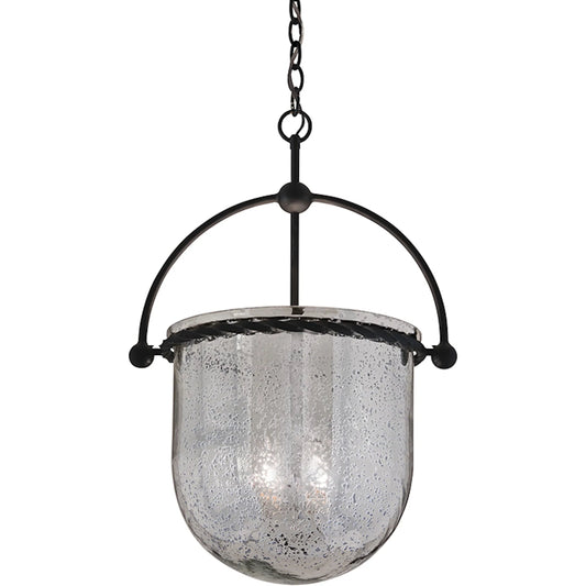 Mercury Pendant by Troy in old iron. Made from hand worked iron in a modern style.
