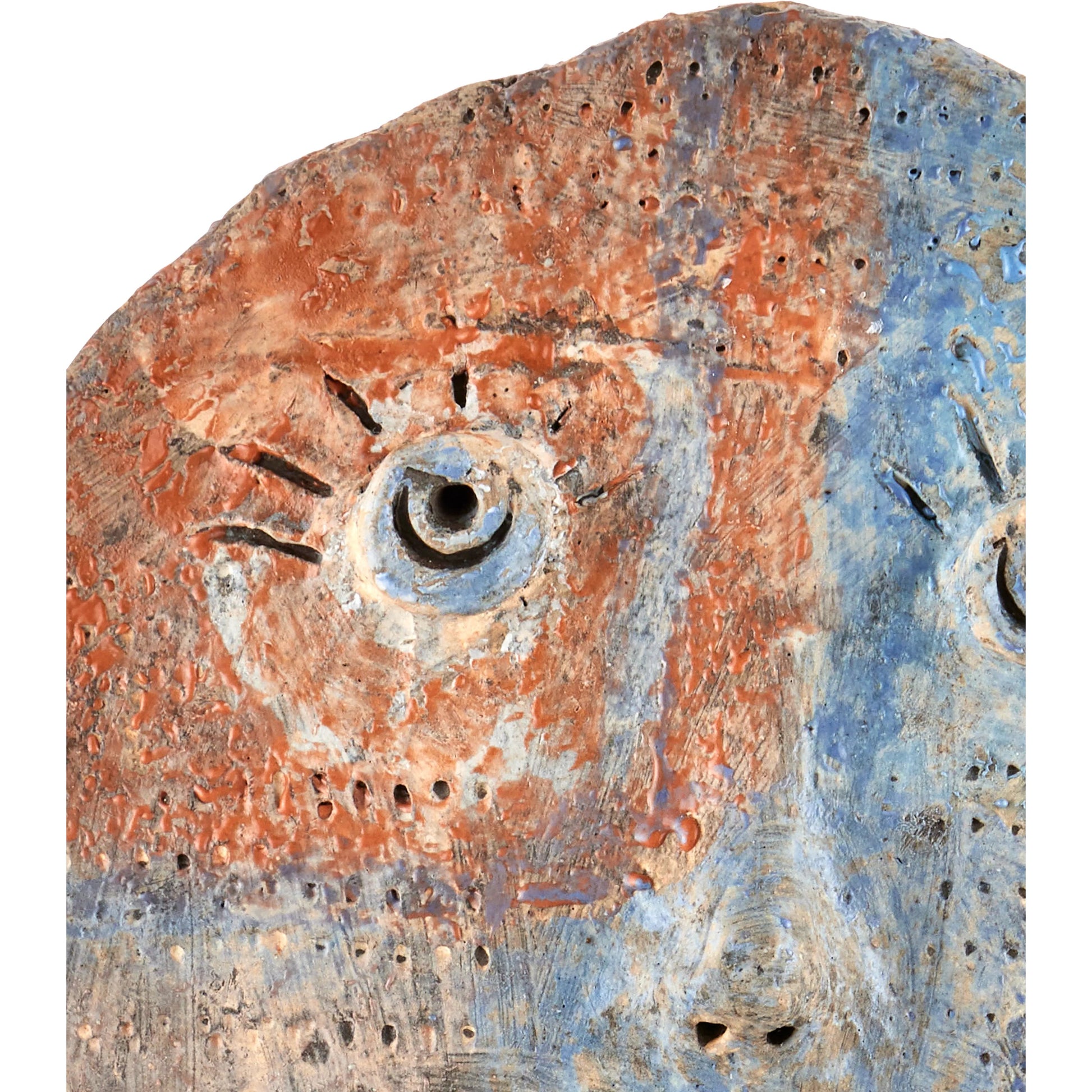 Artisan Face Disc by Currey and Company in multi-color. Made from ceramic, metal in a modern style.