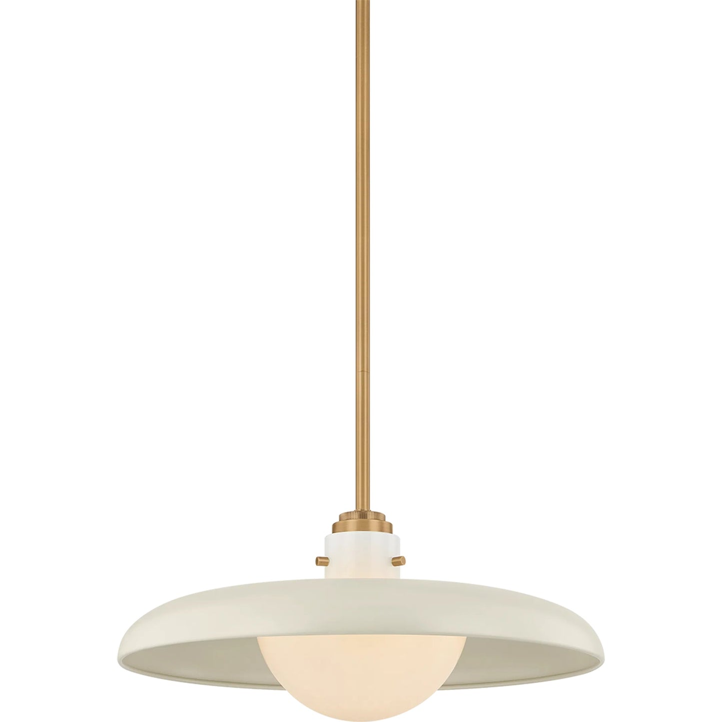 001 SI-2528042 | Primary Silo | Gustavo Pendant by Troy in patina brass, off, white. Made from aluminum in a unique style.
