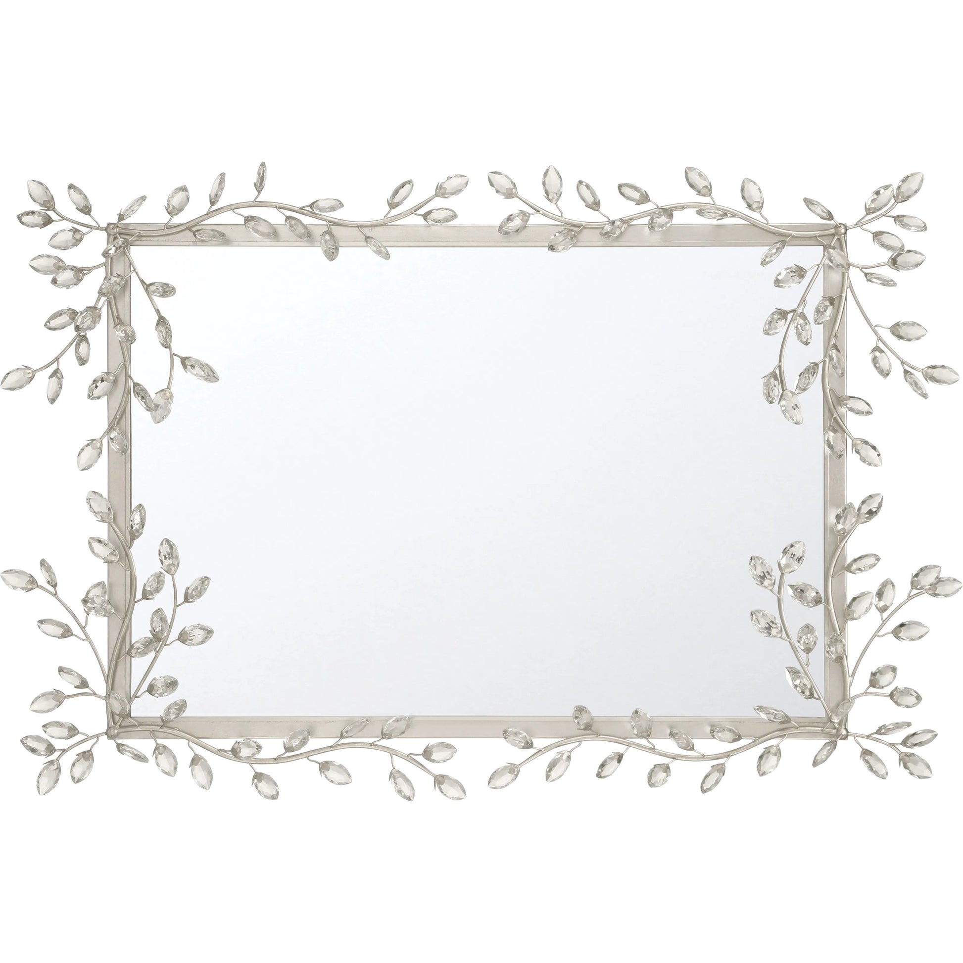 Forget-Me-Not Mirror by Currey and Company. Made from crystal, metal, glass in a modern style.