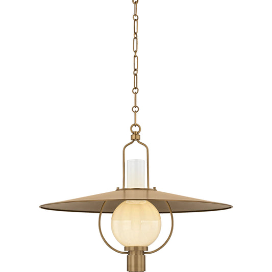 Cahill Lantern by Troy in patina brass. Made from steel in a unique style.