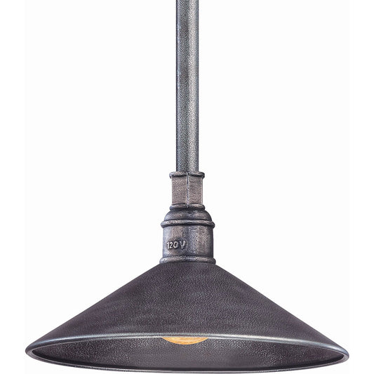 Toledo Pendant by Troy in old silver. Made from hand worked iron in a cottage & farmhouse style.