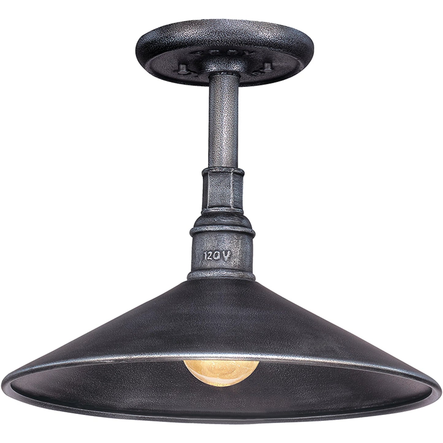 002 SI-2072957 | Primary Silo | Toledo Pendant by Troy in old silver. Made from hand worked iron in a cottage & farmhouse style.