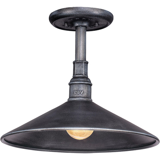 Toledo Pendant by Troy in old silver. Made from hand worked iron in a cottage & farmhouse style.
