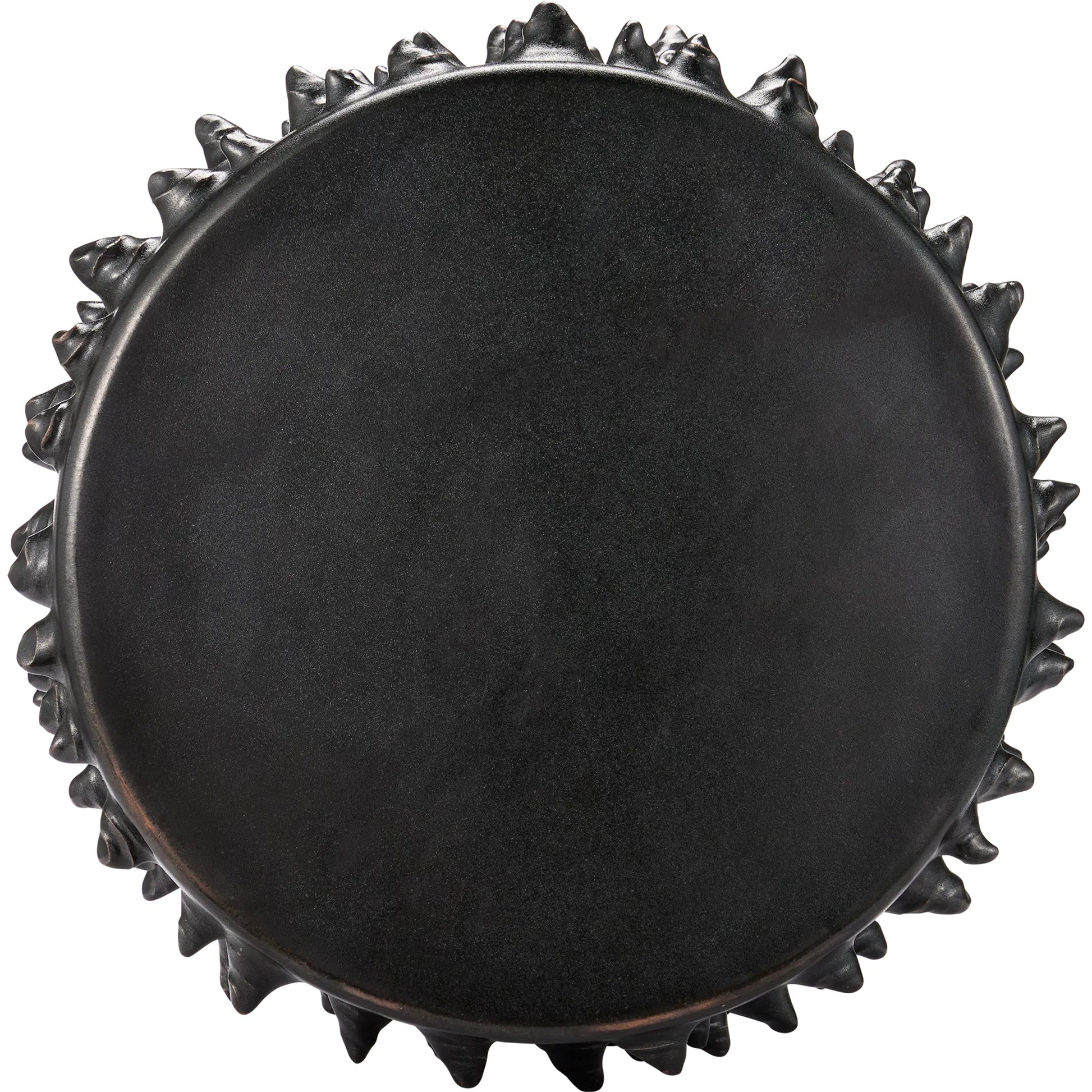 Baltz Accent Table by Currey and Company in black. Made from ceramic in a unique style.