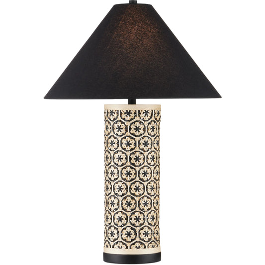 Nebulon Table Lamp by Currey and Company in natural, black. Made from bamboo, metal in a unique style.