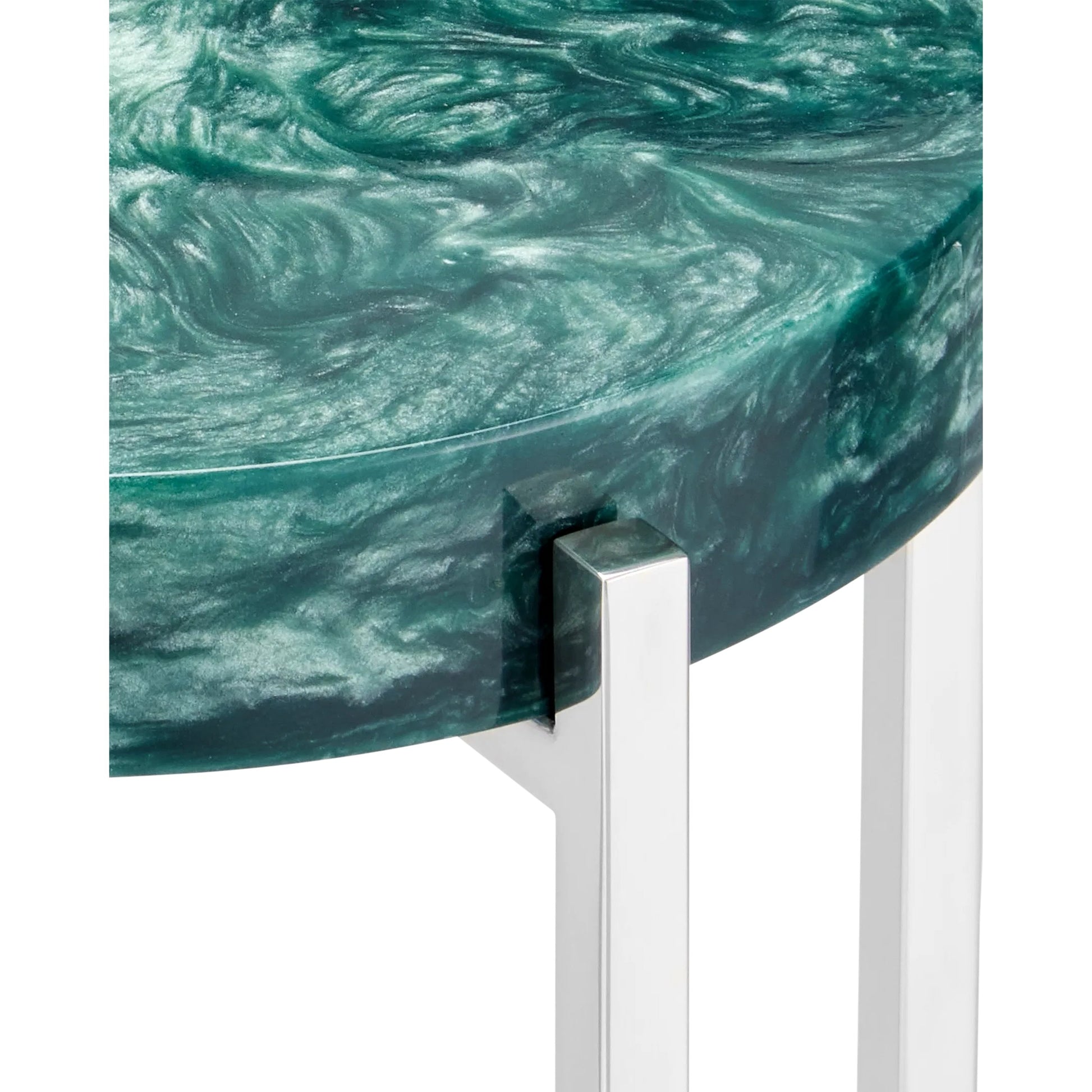 Rina Drinks Table by Currey and Company. Made from composite, stainless steel in a eclectic & global style.