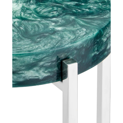 Rina Drinks Table by Currey and Company. Made from composite, stainless steel in a eclectic & global style.