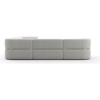 Rhythm Chaise L Sectional by Caracole in ivory and neutral metallic. Made from metal in a transitional style.