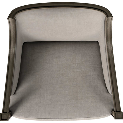 Cove Arm Chair by A.R.T. Furniture in grey and mica. Made from rubberwood solids, foam, fabric, metal in a transitional style.