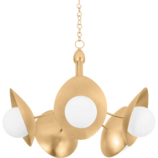 001 SI-2328205 | Primary Silo | Olson 5-Light Chandelier by Troy in vintage gold leaf. Made from iron in a unique style.