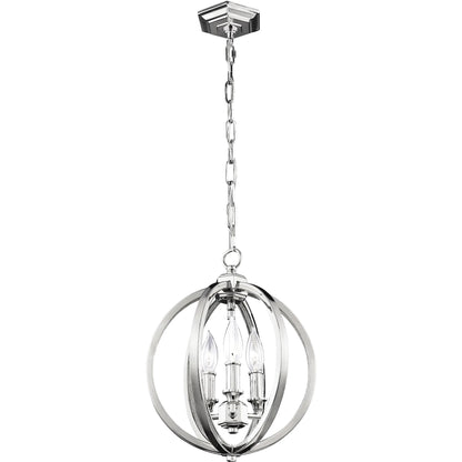 Corinne Globe Pendant by Generation Lighting in polished nickel. Made from unique in a modern style.