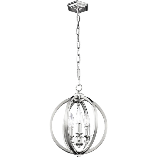 Corinne Globe Pendant by Generation Lighting in polished nickel. Made from unique in a modern style.