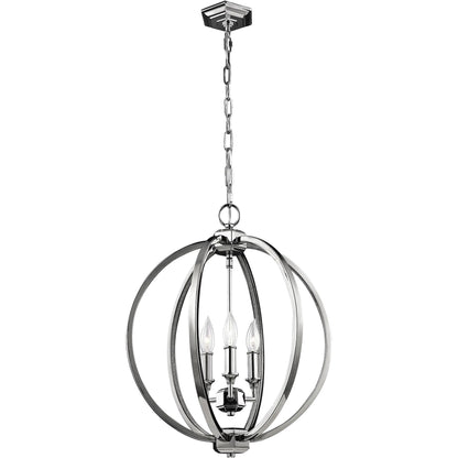 Corinne Globe Pendant by Generation Lighting in polished nickel. Made from unique in a modern style.
