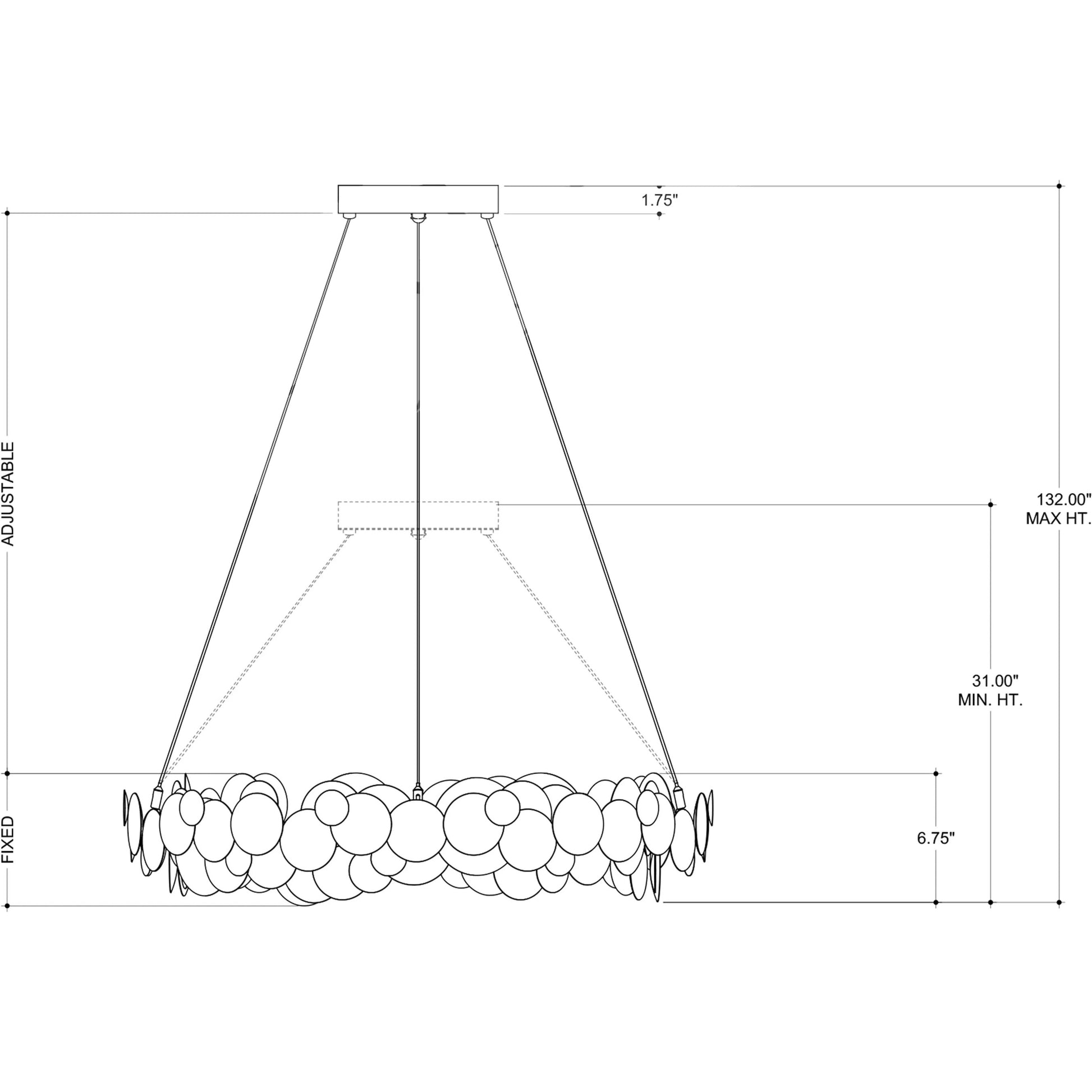 Lavengro Chandelier by Currey and Company in contemporary gold leaf, white. Made from wrought iron, acrylic in a modern style.