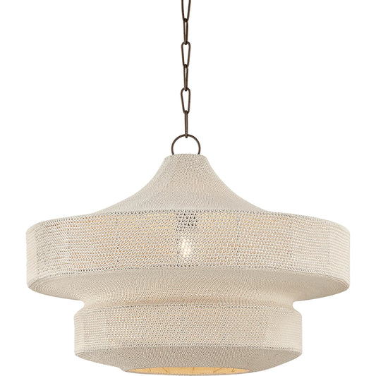 Thurso Pendant by Troy in bronze. Made from natural woven in a unique style.