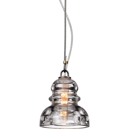 Menlo Park Pendant by Troy in old silver. Made from hand worked iron in a cottage & farmhouse style.