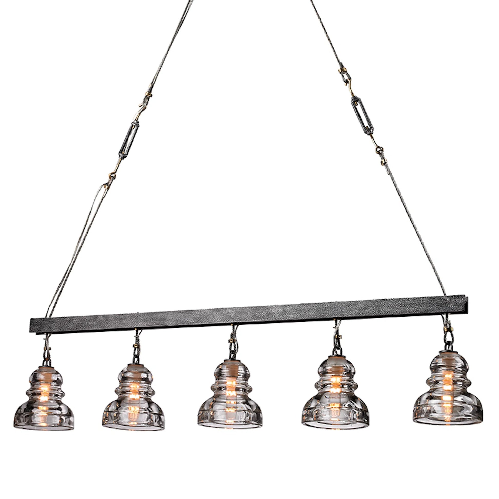 Menlo Park Pendant Mini by Troy in deep bronze. Made from hand-worked iron in a modern style.