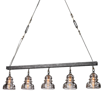 Menlo Park Pendant Mini by Troy in deep bronze. Made from hand-worked iron in a modern style.