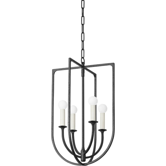 Kael Lantern by Troy in black iron. Made from iron in a unique style.