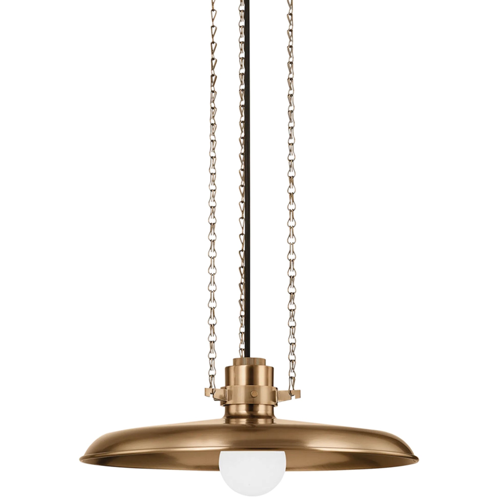 Rainhill Pendant by Troy in patina brass. Made from steel in a cottage & farmhouse style.