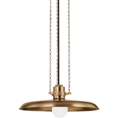 Rainhill Pendant by Troy in patina brass. Made from steel in a cottage & farmhouse style.