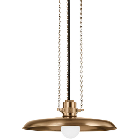 Rainhill Pendant by Troy in patina brass. Made from steel in a cottage & farmhouse style.