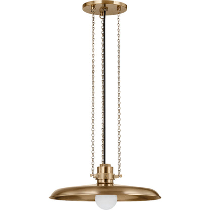 Rainhill Pendant by Troy in patina brass. Made from steel in a cottage & farmhouse style.