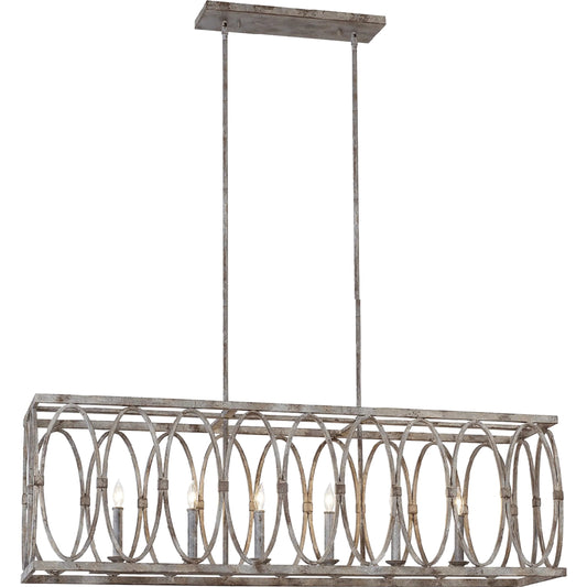 Patrice Linear Chandelier by Generation Lighting in deep abyss. Made from steel in a cottage & farmhouse style.