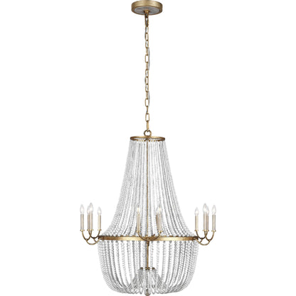 Marielle Chandelier by Generation Lighting in antique gild. Made from steel in a traditional style.
