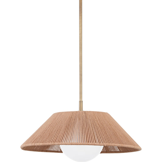 Lisbon Pendant by Troy in patina brass. Made from aluminum, stainless steel in a cottage & farmhouse style.