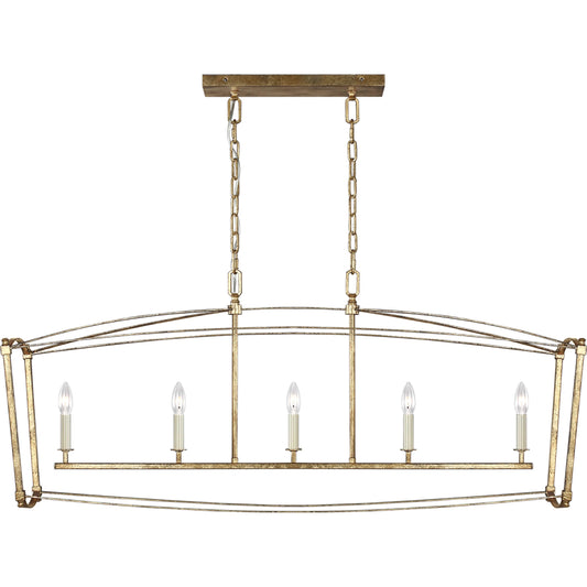 Thayer Linear Chandelier by Generation Lighting. Made from steel in a transitional style.