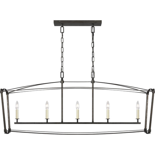Thayer Linear Chandelier by Generation Lighting. Made from steel in a transitional style.