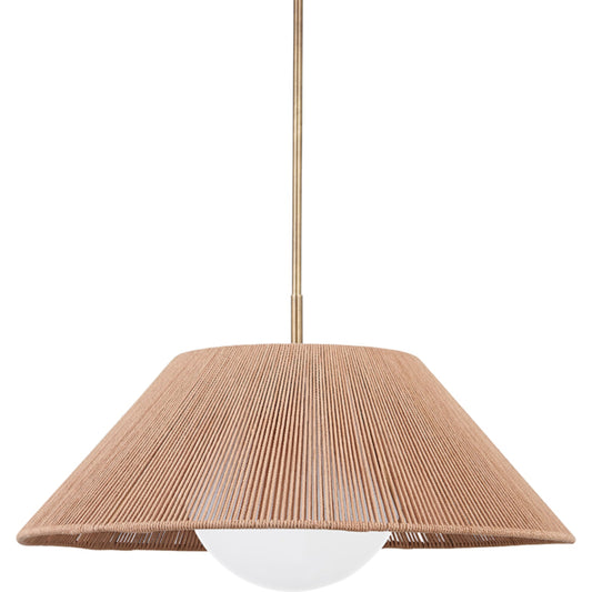 Lisbon Pendant by Troy in patina brass. Made from aluminum, stainless steel in a cottage & farmhouse style.