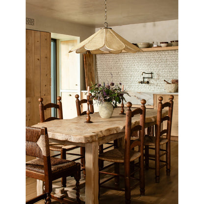 Petal Pendant by Troy in patina brass. Made from unique in a rustic style.