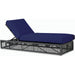 Milano Outdoor Adjustable Chaise by Sunset West in slate. Made from olefin rope in a coastal style.