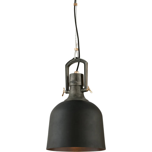 Hangar 31 Pendant by Troy in old silver with aged brass acc. Made from hand worked iron in a modern style.
