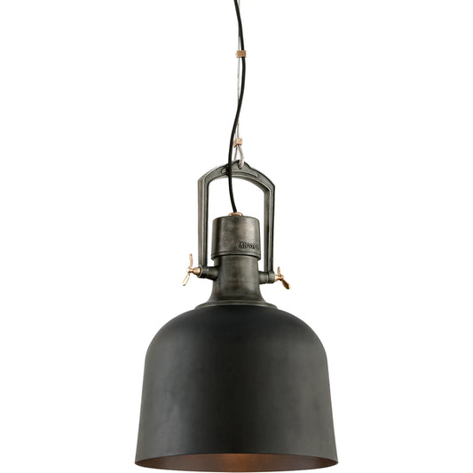 Hangar 31 Pendant by Troy in soft black. Made from hand worked iron in a modern style.