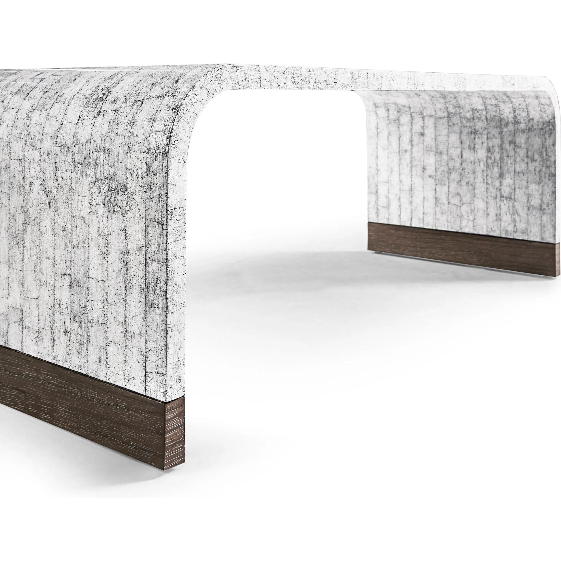 Gaia Rectangular Coffee Table by Jonathan Charles in white smoke eggshell. Made from egg shell in a modern style.