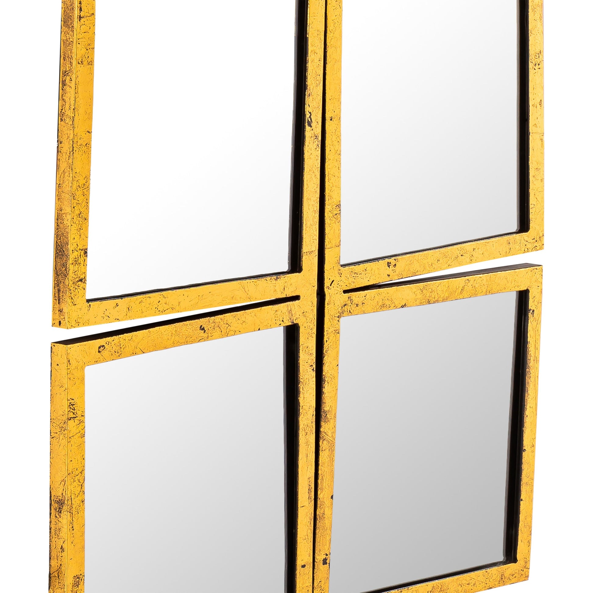 Nico Mirror by Pasargad Home in gold. Made from iron in a modern style.